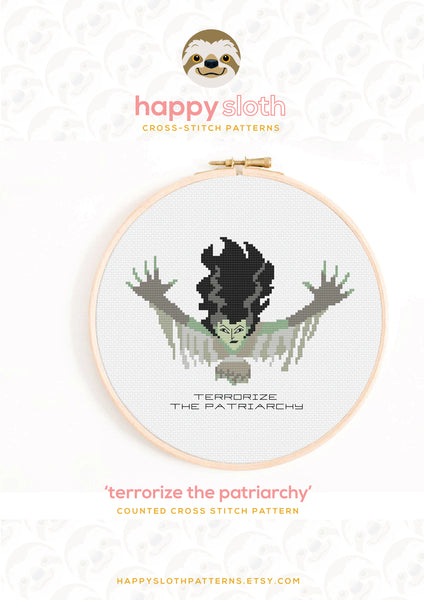 Terrorize the Patriarchy Cross Stitch Pattern