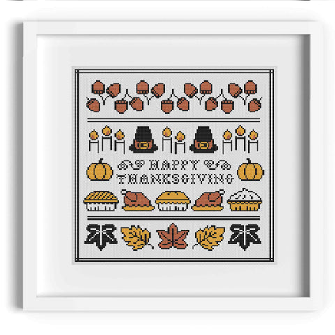 Thanksgiving Sampler Cross Stitch Pattern