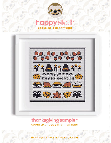 Thanksgiving Sampler Cross Stitch Pattern