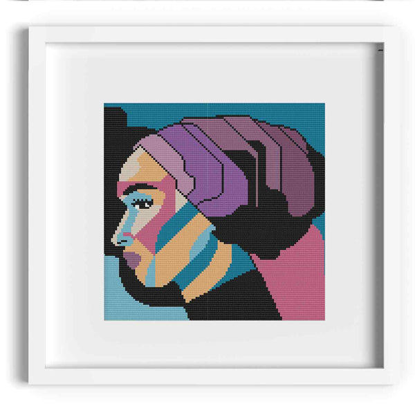 Woman with Turban Cross Stitch Pattern