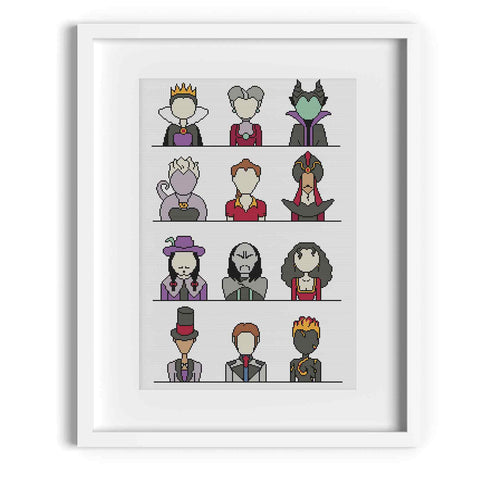 Disney Villains Cross Stitch Pattern