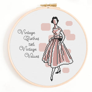 Vintage Clothes Not Vintage Values Cross Stitch Pattern