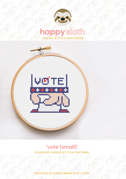 'Vote' Cross Stitch Pattern
