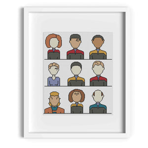 Star Trek Voyager Crew Cross Stitch Pattern
