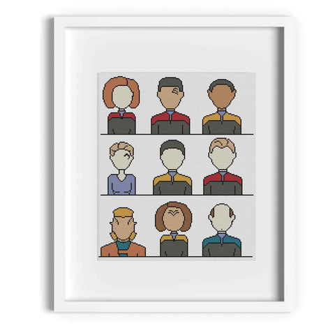 Star Trek Voyager Crew Cross Stitch Pattern