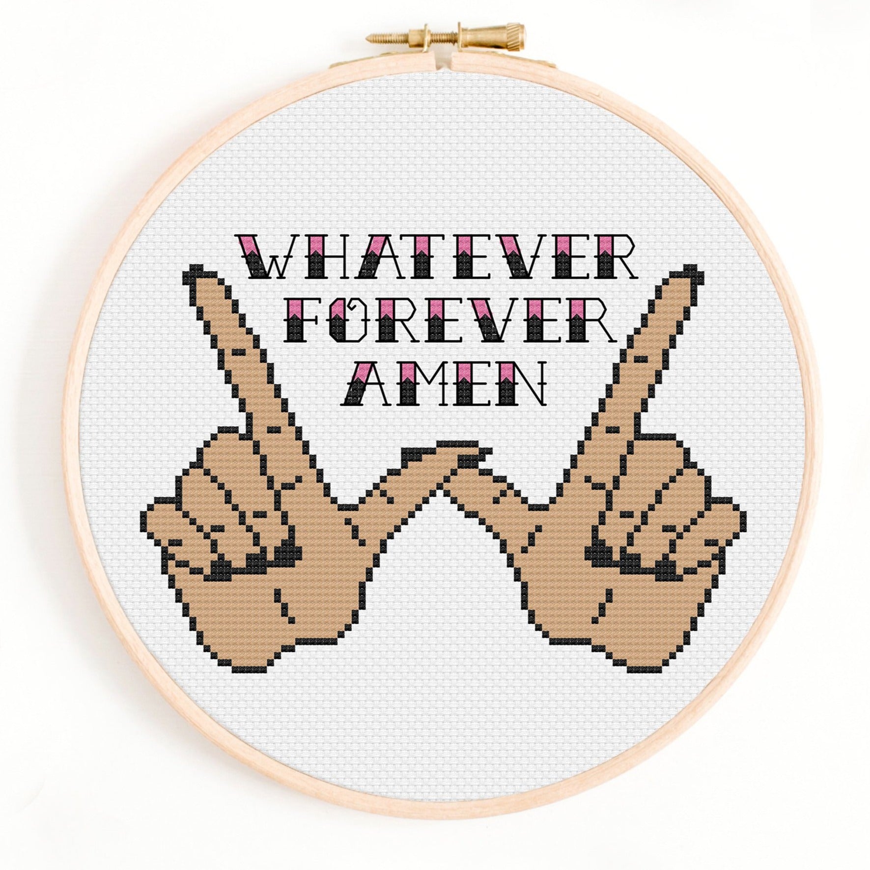 'Whatever Forever, Amen' Cross Stitch Pattern