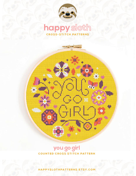 'You Go Girl!' Cross Stitch Pattern