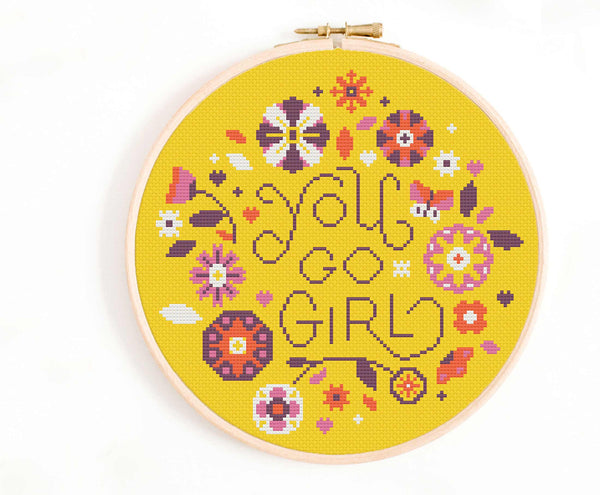 'You Go Girl!' Cross Stitch Pattern