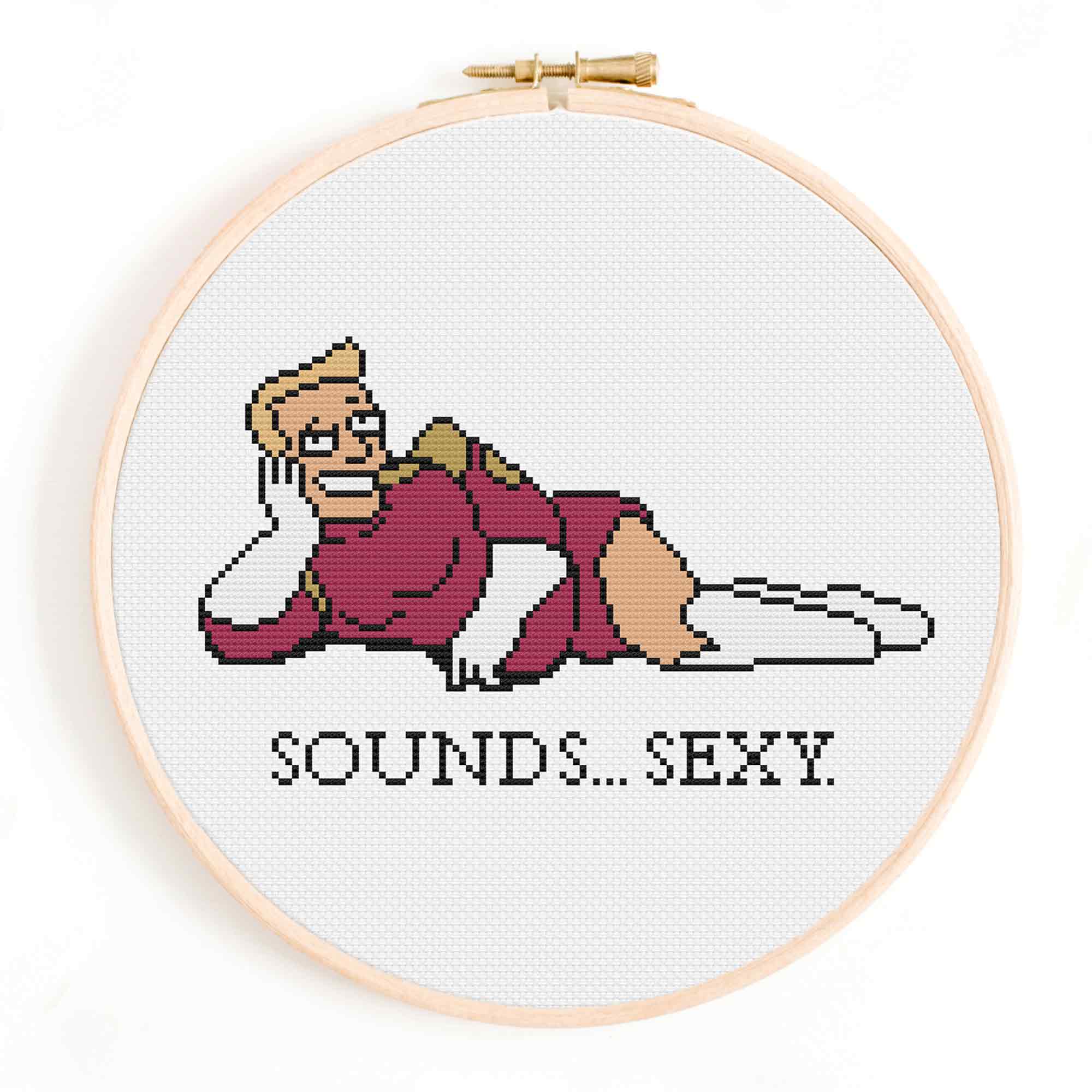 'Sounds... Sexy.' Zapp Brannigan Futurama Cross Stitch Pattern